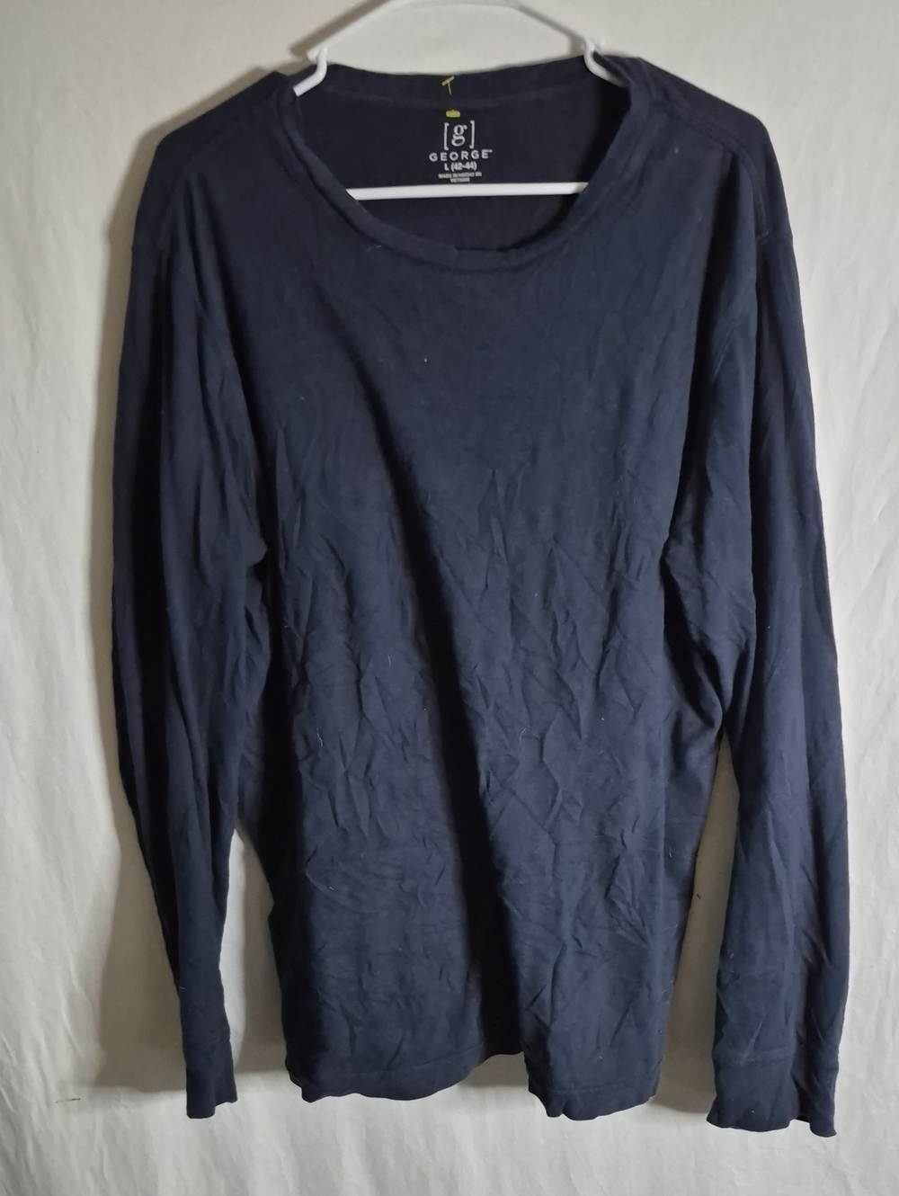 George Dark Navy Long Sleeve Crew Tee
